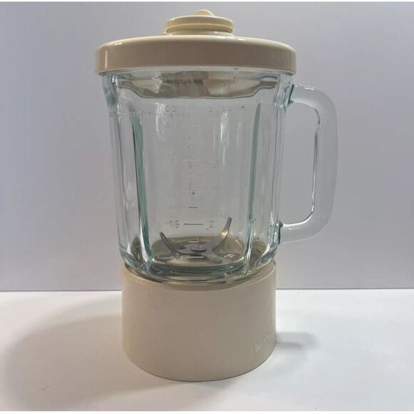 KitchenAid Blender KSB5WH Cream 40 oz 5 Cup OEM Glass Replacement Pitcher Jar - Picture 3 of 9